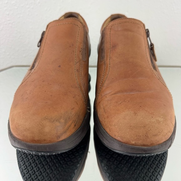 Z-COIL Womens Brown Leather Loryn Slip On Spring Heel Clog Mule Comfort Shoes - Picture 7 of 11